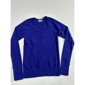 Athleta Athletic Tee Long Sleeve Womens Medium Purple Crew Neck Cutout Top